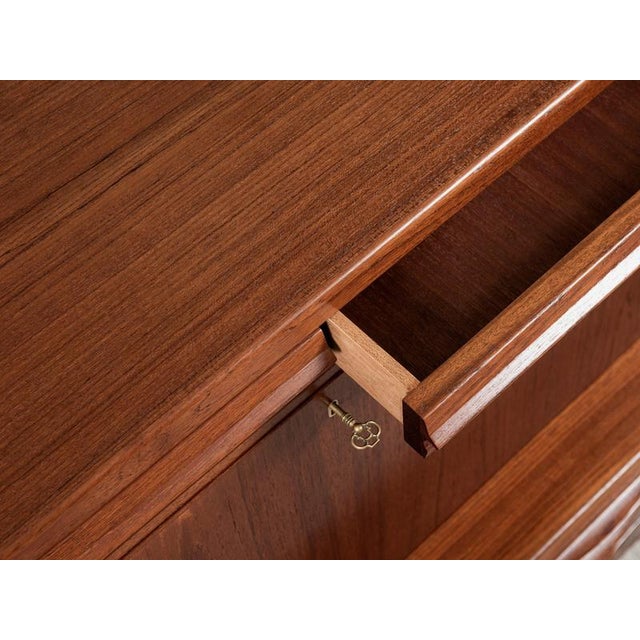 Wood Mid-Century Modern Danish Secretaire in Teak by Erling Torvits for Klim Møbelfabrik, 1960s For Sale - Image 7 of 11