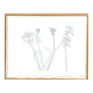 Ed Baynard, Zen Minimalist Flowers Etching American Modernist Ed Baynard Pop Art Print For Sale