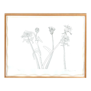 Ed Baynard, Zen Minimalist Flowers Etching American Modernist Ed Baynard Pop Art Print