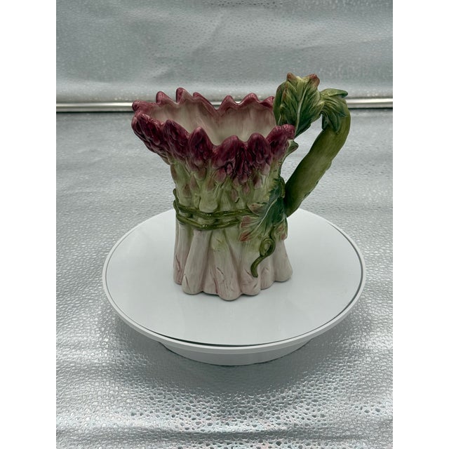 1990s 1990s Fitz and Floyd Classic French Market Asparagus Ceramic Creamer For Sale - Image 5 of 9