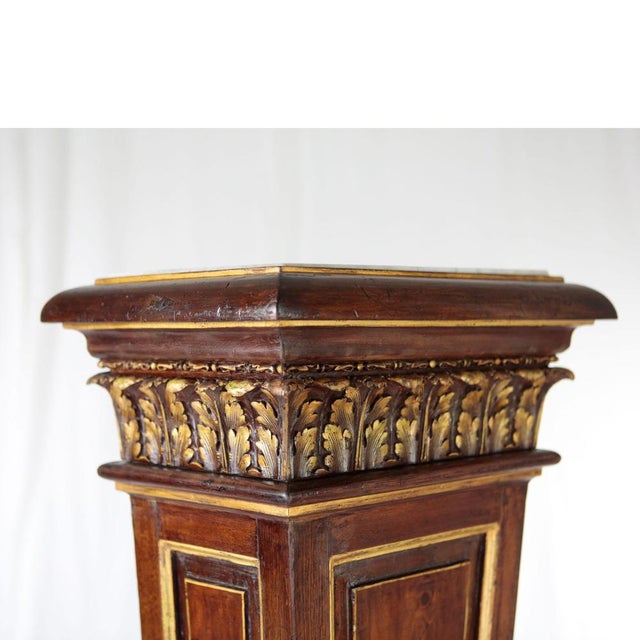 Pedestal in Wood and Marble For Sale - Image 3 of 9