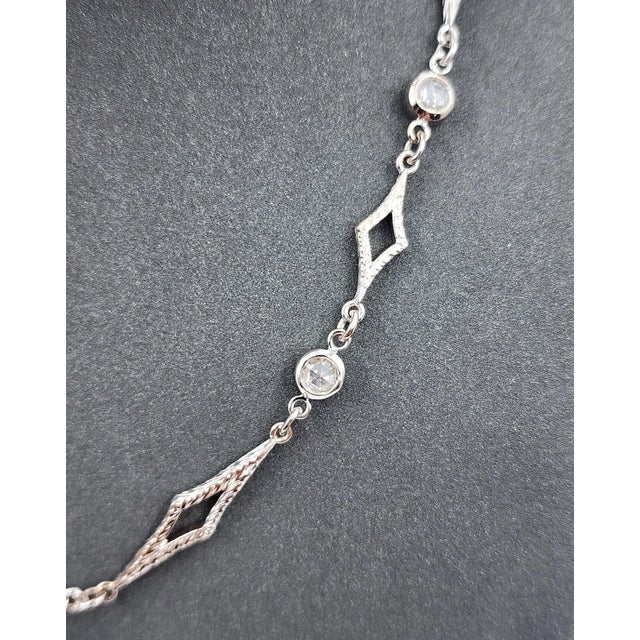 Loree Rodkin 18k White Gold Rose Cut Diamond Necklace For Sale - Image 4 of 8