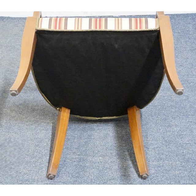 High End Vintage Solid Cherry Italian Neoclassical Revival Dining Arm Chair For Sale - Image 9 of 9