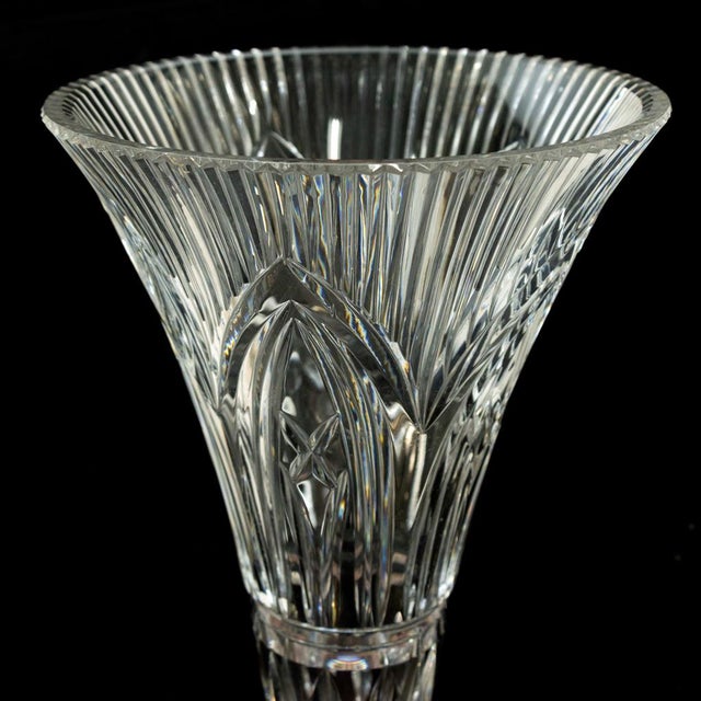 Waterford Crystal Vintage 10" Waterford 'Rock of Cashel' Trumpet Vase For Sale - Image 4 of 6