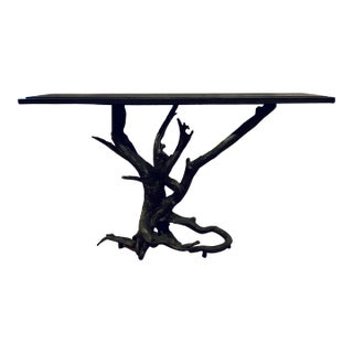 Revelation Organic Modern Black Big Sur Branch Console Table For Sale