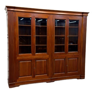 Classic English Bookcase with Columns For Sale