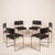Hollywood Regency Italian SQ Dining Chairs in Brushed Steel and Black Vegan-Leather, 1970s, Set of 6 For Sale - Image 3 of 18