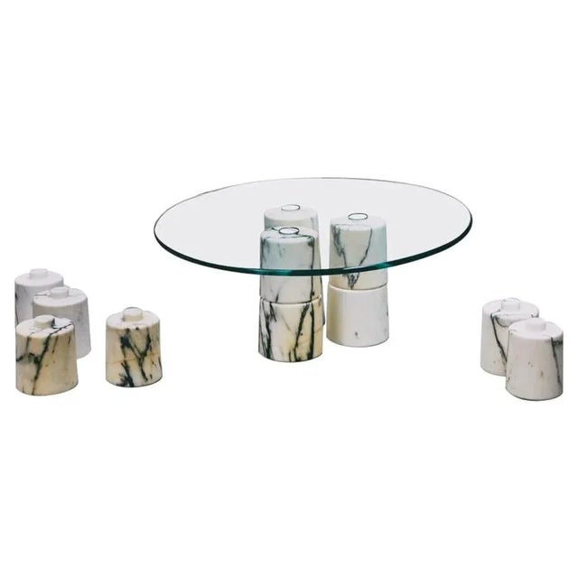 Glass Low Coffee Table in Marble by Samuele Brianza For Sale - Image 7 of 7