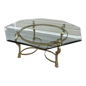Midcentury French Brass Horse Coffee Table Base in Maison Charles Attributed to Jansen
