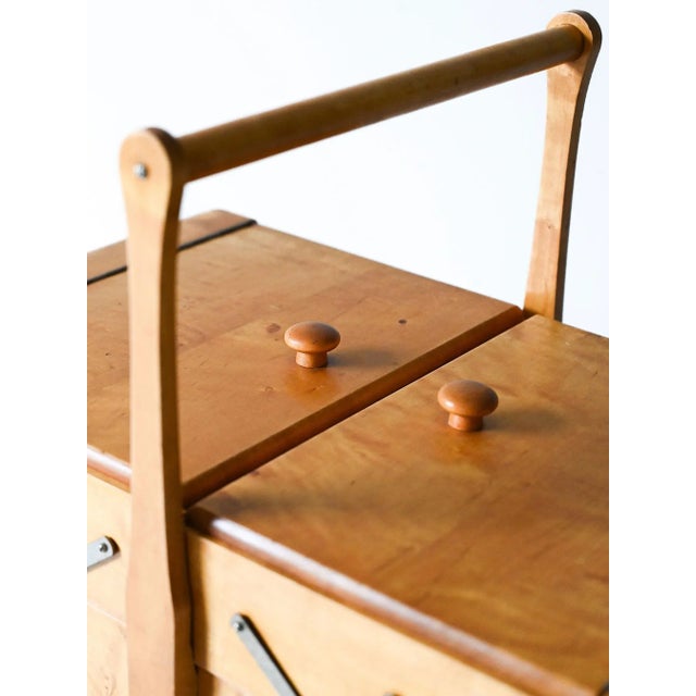 Vintage Scandinavian Birch Sewing Basket, 1950s For Sale - Image 9 of 10