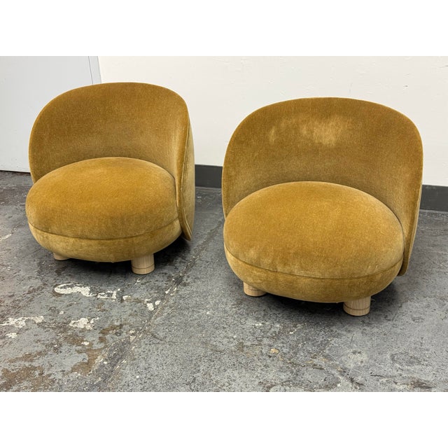 Mohair Brown Sugar Laight Chairs, Pair For Sale - Image 9 of 12