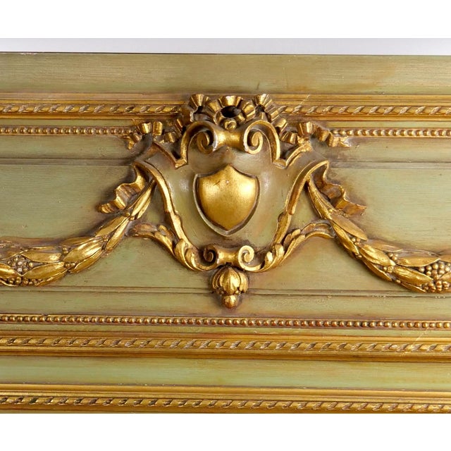 French Antique French Louis XVI-Style Gilt-Wood Painted Pier Mirror, Late 19th Century For Sale - Image 3 of 10