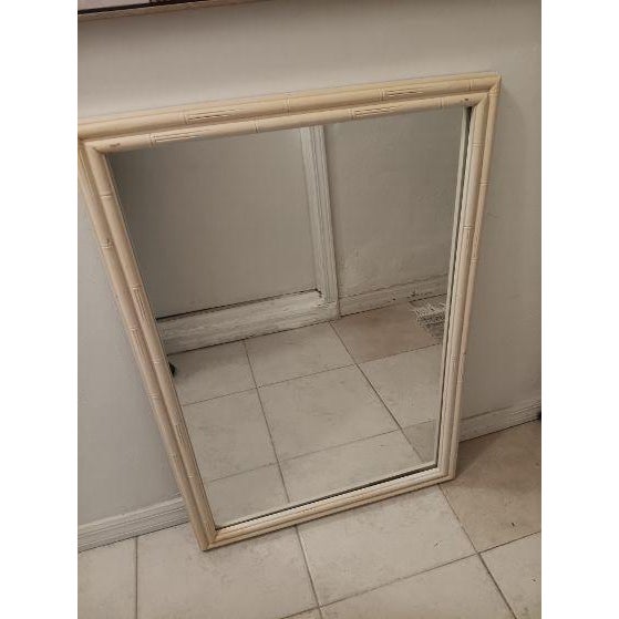 Hollywood Regency Wall Mirror Ivory Color For Sale - Image 4 of 6