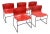 Circa 1998 Massimo Vignelli for Knoll Red Handerkerchief Chairs, Set of Five For Sale