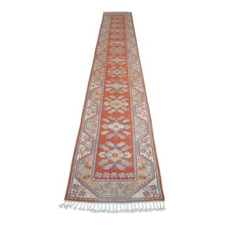 1980s Hand-Knotted Extra Long Turkish Runner Rug - 2′9″ × 17′2″ For Sale