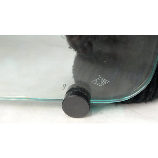 Fabio Lenci Hyaline Chair Lounge Glass Black Leather, 1974 For Sale - Image 9 of 13