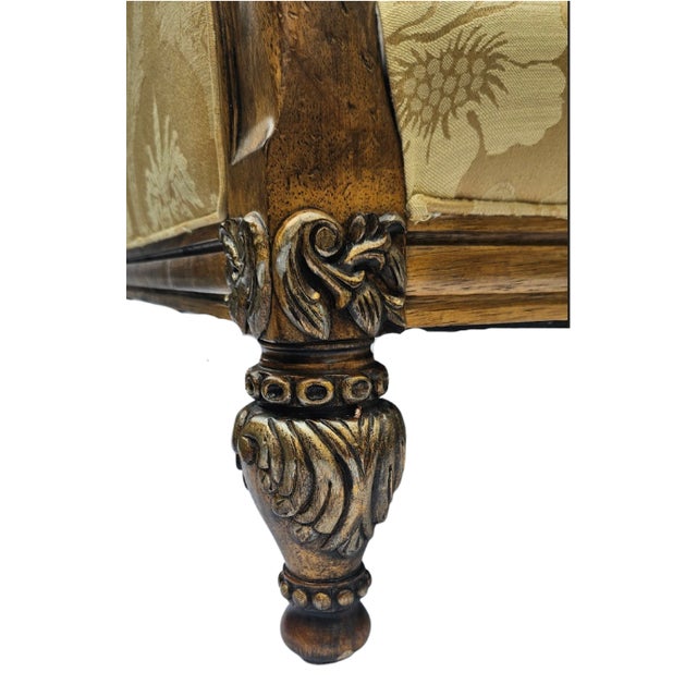 Wood Century French Louis XVI Hand-Carved Walnut Sofa For Sale - Image 7 of 15