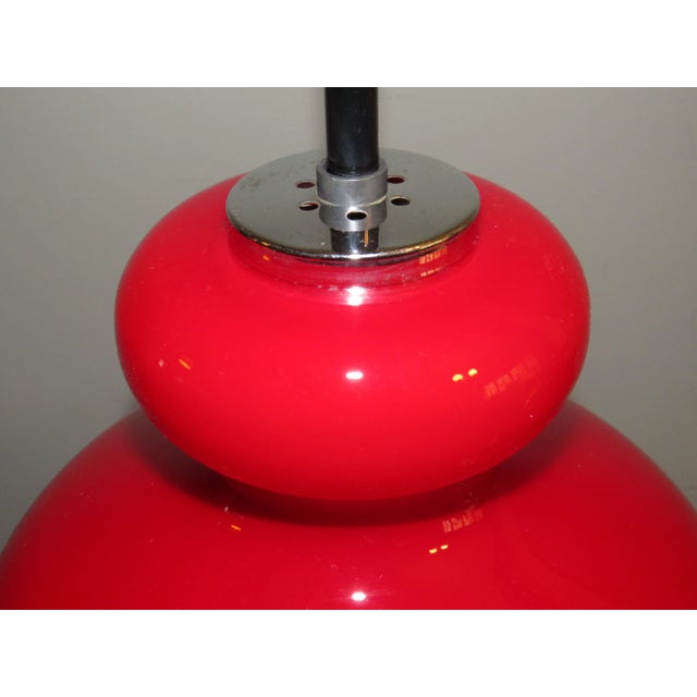 German Red Glass Pendant Lamp from Peill & Putzler, 1960s For Sale - Image 4 of 9