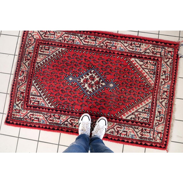 1960s 1960s, Vintage Indian Seraband Rug 3' X 5' For Sale - Image 5 of 10