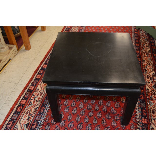 Vintage Bill Meyer Lamps Asian / Chinese Square Low Wood / Black Lacquer Table For Sale - Image 4 of 11