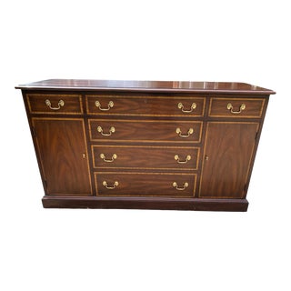 1980s Vintage Henkel Harris Mahogany Credenza For Sale