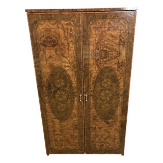 Vintage Italian Hollywood Regency Walnut-Effect Dressing Table, 1980s For Sale