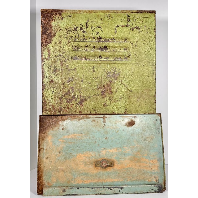 Vintage Industrial Metal Hamper C. 1940s For Sale - Image 13 of 18