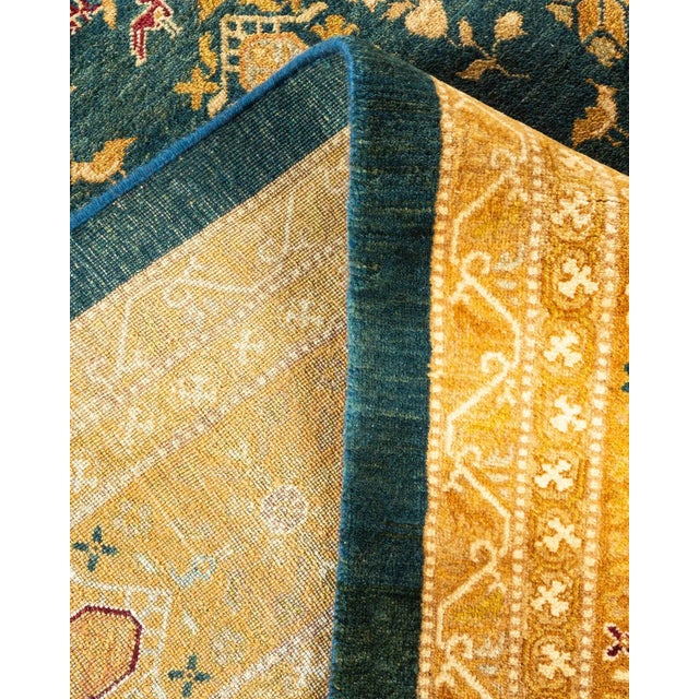 Mogul, One-of-a-Kind Hand-Knotted Area Rug - Green, 12' 2" x 15' 2" For Sale In New York - Image 6 of 8