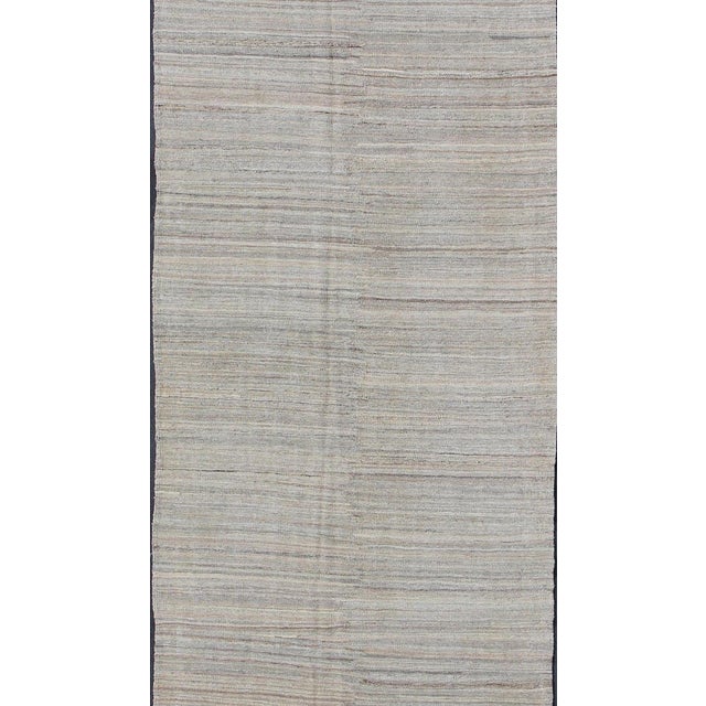 Keivan Woven Arts Modern Gallery Runner Kilim in Wool With Geometric Design For Sale - Image 4 of 12