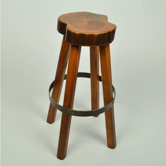 Bar Stools in Burr Wood, 1970s, Set of 3 For Sale - Image 11 of 18