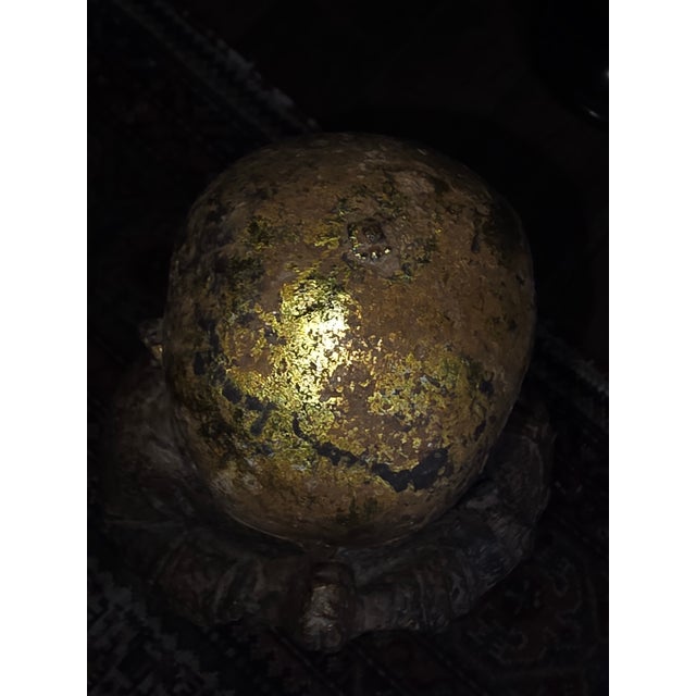 1990s Buddhist Diety Statue With Gilt Finish For Sale - Image 5 of 11