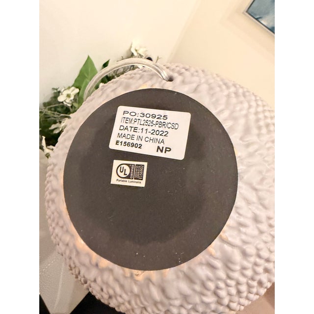 Early 21st Century Contemporary Hudson Valley White Textured Table Lamp For Sale - Image 5 of 5