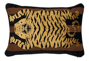 Schumacher Jokhang Tiger Velvet Pillow