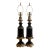 Late 20th Century Pair French Black Opaline and Gilt Bronze Table Lamp For Sale