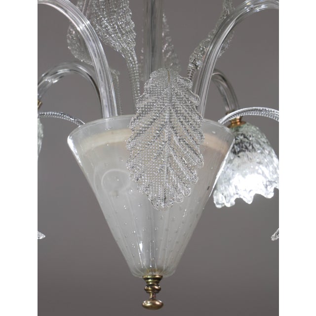 1940s Italian Art Deco Chandelier by Barovier & Toso "Bubble" Murano Glass For Sale - Image 6 of 17