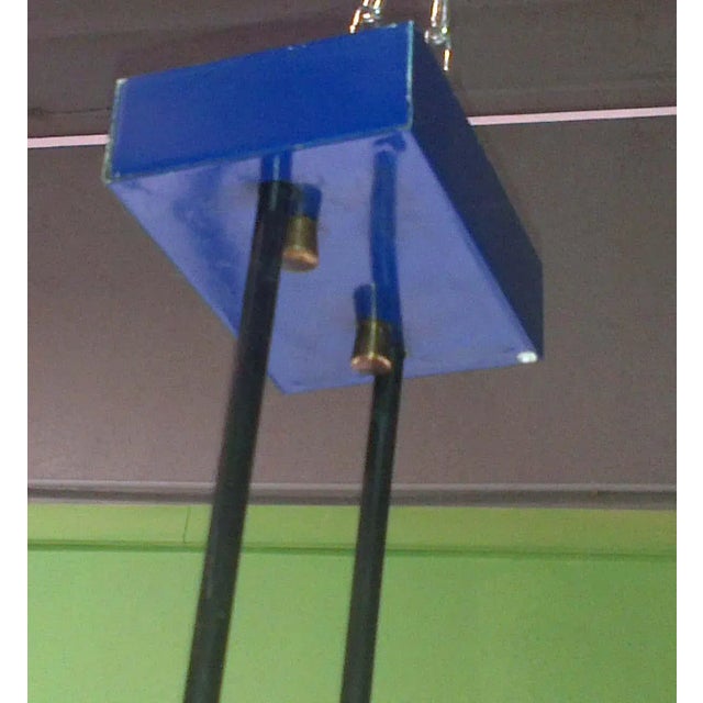 Long Italian Blue and Black Iron Pendant, 1970s For Sale - Image 4 of 9