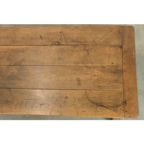 Large Antique French Farmhouse Dining Table in Oak, Early 1800s For Sale - Image 9 of 15