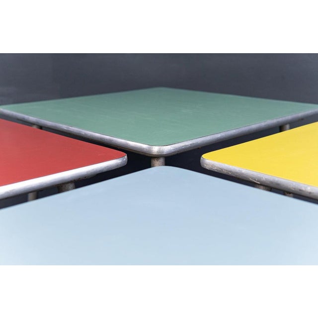 Object: Table Era & Style: Italy - mid-20th century Features - simple design - table top made of hard plastic in four...