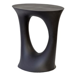 Kreten Side Table, Painted Black, Short, by Souda, Modern, Organic, Concrete End Table For Sale