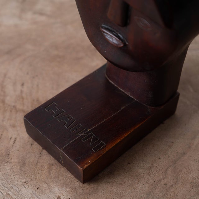 Pair of Carved Wood Haitian Modernist Bookends, C. 1960 For Sale - Image 12 of 12
