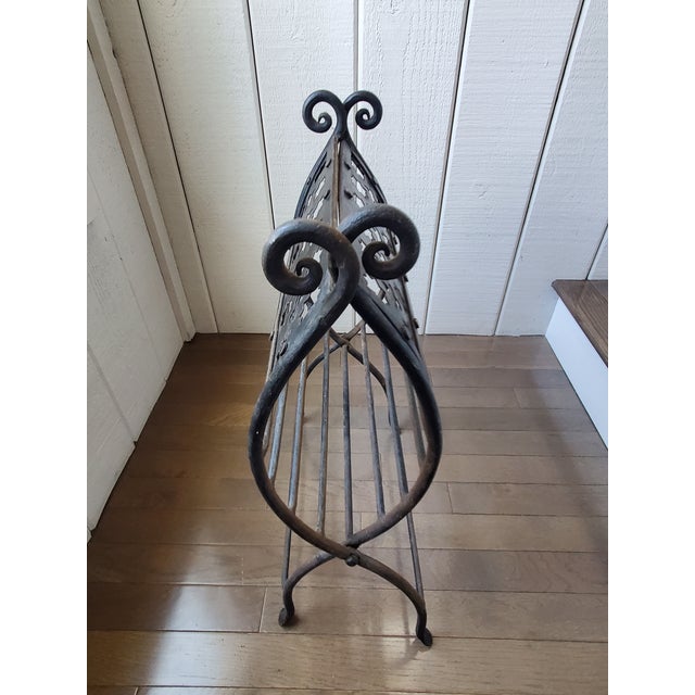 1940s Vintage Forged Iron Firewood Holder For Sale - Image 5 of 6