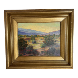 California Southwest Desert Landscape, Elaine Mathews, Oil on Board Painting