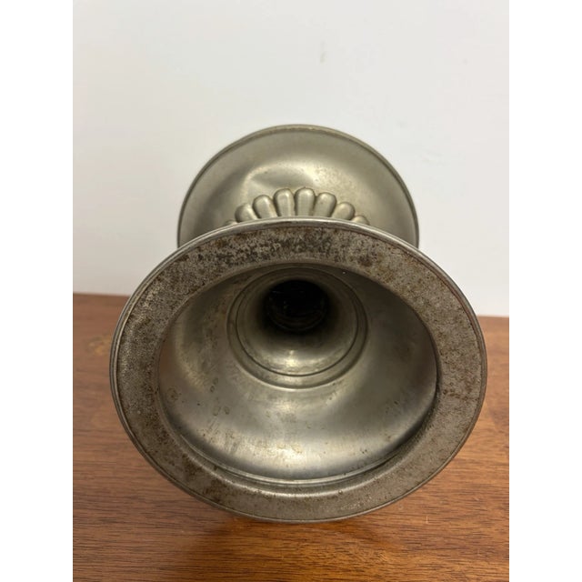 Metal Antique Rayo Center Draft Kerosene Oil Lamp Nickel Plated Missing Tank Cap For Sale - Image 7 of 14