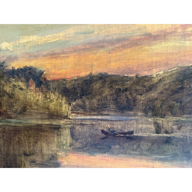 Bredsdorff Johan Ulrik Vester Skerninge, Lake Landscape, 1924, Oil on Canvas For Sale - Image 7 of 12