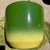 1970s Mid Century Modern FUN Green & Yellow Glazed Pottery Planter 14”x13” MCM Mystery maker in green to yellow ombré w...