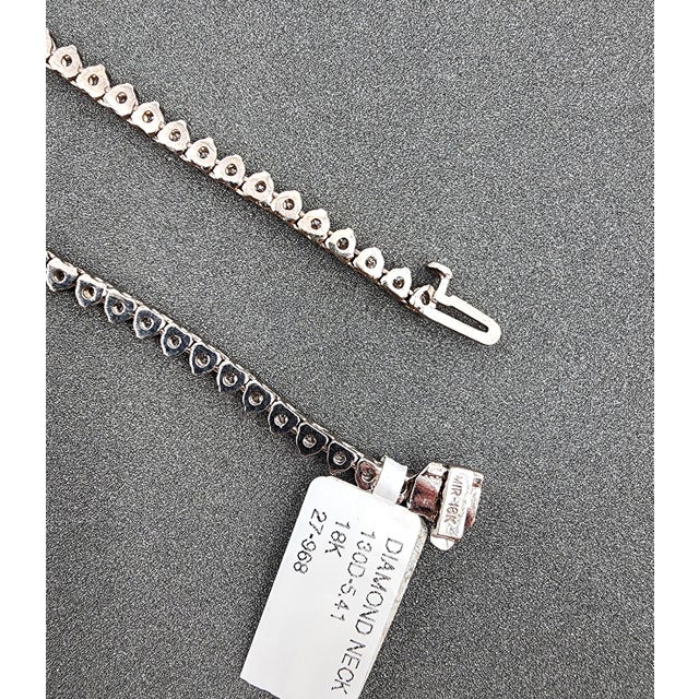 Metal 5.41 Ct Diamond Tennis Necklace For Sale - Image 7 of 9