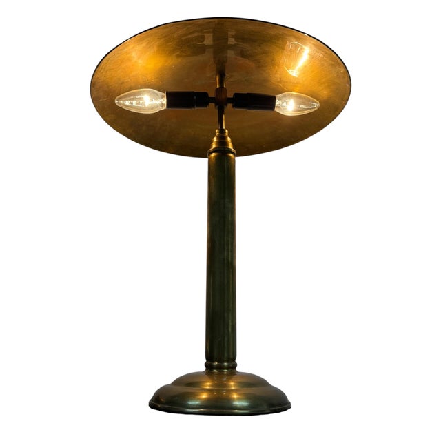 Art Deco Brass Table Lamp, Central Europe, 1930s For Sale - Image 4 of 8