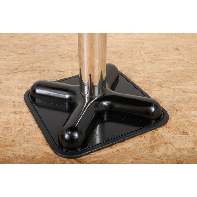 Bistro Table with Black Lacquered Fiberglass Top and Chrome-Plated Metal Base by Joe Colombo for Zanotta, 1970s For Sale - Image 6 of 14