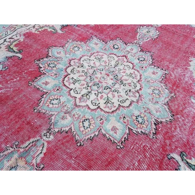 Textile 1960s 5x9 Geometric Handknotted Wool Rug For Sale - Image 7 of 8