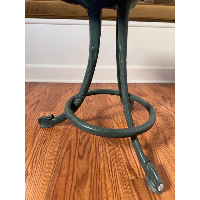 Off-white Vintage French Bistro Cast Iron Accent Side Table For Sale - Image 8 of 11